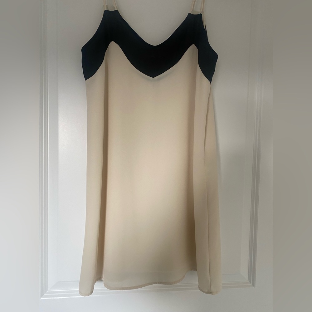 Sage cream dress with black detailing